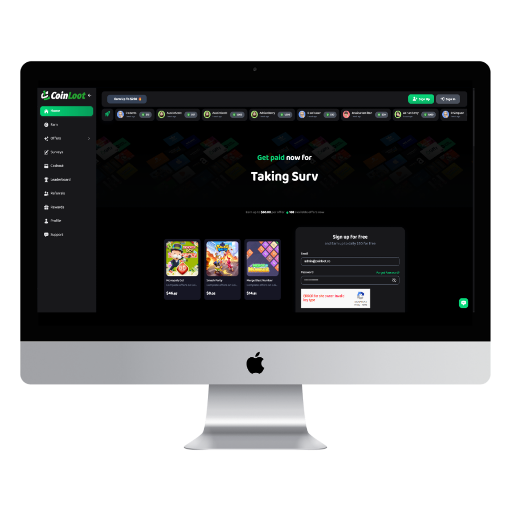 Ready Offerwall Earning Website for Sale – With Domain & $64 Farly Balance! screenshot